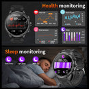 LIGE Men Smart Watch 710mAh Large Battery LED Flashlight Watches 1.85'' HD Screen Bluetooth Call Military Sports Smartwatch Man